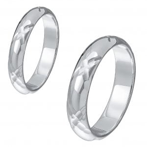 Ζευγάρι Βέρες Γάμου-Αρραβώνα Λευκόχρυσες MLV-101-101090W