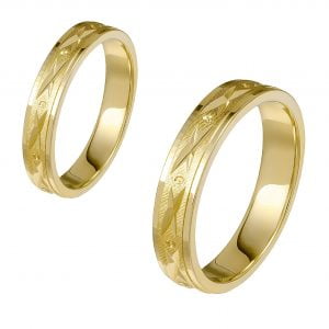 Ζευγάρι Βέρες Γάμου-Αρραβώνα Χρυσές MLV-14-101095Y