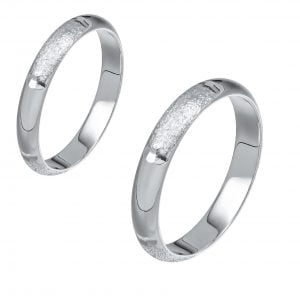 Ζευγάρι Βέρες Γάμου-Αρραβώνα Λευκόχρυσες MLV-142-101084W