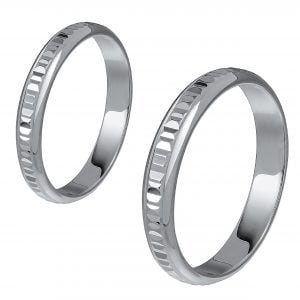 Ζευγάρι Βέρες Γάμου-Αρραβώνα Λευκόχρυσες MLV-143-101088W