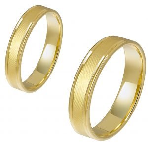 Ζευγάρι Βέρες Γάμου-Αρραβώνα Χρυσές MLV-160-101087Y