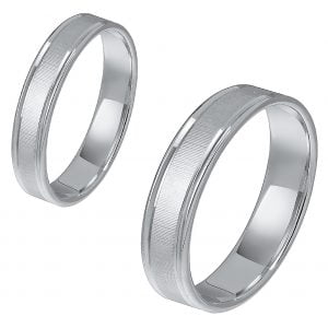 Ζευγάρι Βέρες Γάμου-Αρραβώνα Λευκόχρυσες MLV-160-101087W