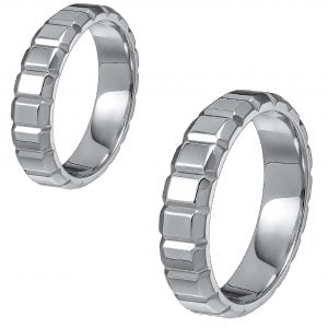 Ζευγάρι Βέρες Γάμου-Αρραβώνα Λευκόχρυσες MLV-163-101086W