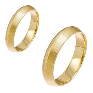 Ζευγάρι Βέρες Γάμου-Αρραβώνα Χρυσές MLV-165-101080Y