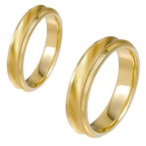 Ζευγάρι Βέρες Γάμου-Αρραβώνα Χρυσές MLV-181-101081Y