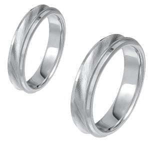 Ζευγάρι Βέρες Γάμου-Αρραβώνα Λευκόχρυσες MLV-181-101081W