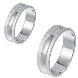 Ζευγάρι Βέρες Γάμου-Αρραβώνα Λευκόχρυσες MLV-181-101082W