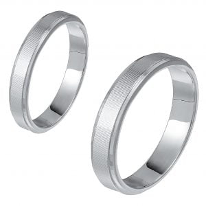 Ζευγάρι Βέρες Γάμου-Αρραβώνα Λευκόχρυσες MLV-1-101099W