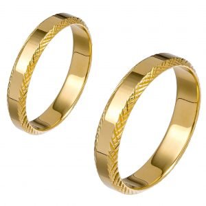 Ζευγάρι Βέρες Γάμου-Αρραβώνα Χρυσές MLV-200-101083Y