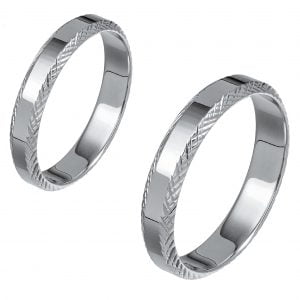 Ζευγάρι Βέρες Γάμου-Αρραβώνα Λευκόχρυσες MLV-200-101083W