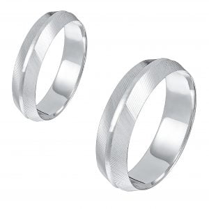 Ζευγάρι Βέρες Γάμου-Αρραβώνα Λευκόχρυσες MLV-210-1010778W