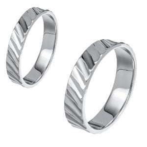 Ζευγάρι Βέρες Γάμου-Αρραβώνα Λευκόχρυσες MLV-211-101078W