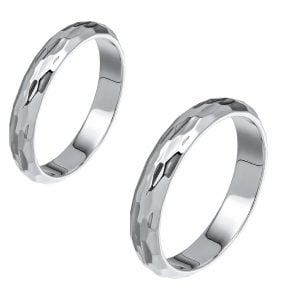 Ζευγάρι Βέρες Γάμου-Αρραβώνα Λευκόχρυσες MLV-214-101079W