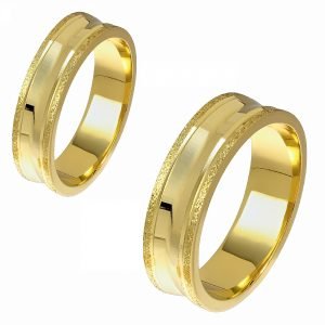 Ζευγάρι Βέρες Γάμου-Αρραβώνα Χρυσές MLV-222-101075Y