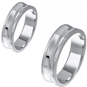 Ζευγάρι Βέρες Γάμου-Αρραβώνα Λευκόχρυσες MLV-222-101075W