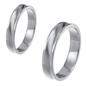 Ζευγάρι Βέρες Γάμου-Αρραβώνα Λευκόχρυσες MLV-248-101071W