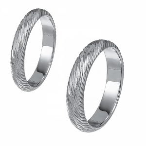 Ζευγάρι Βέρες Γάμου-Αρραβώνα Λευκόχρυσες MLV-24-101098W