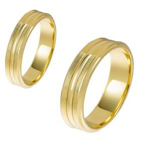 Ζευγάρι Βέρες Γάμου-Αρραβώνα Χρυσές MLV-342-101072Y