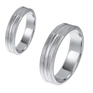 Ζευγάρι Βέρες Γάμου-Αρραβώνα Λευκόχρυσες MLV-342-101072W