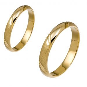 Ζευγάρι Βέρες Γάμου-Αρραβώνα Χρυσές MLV-343-101073Y