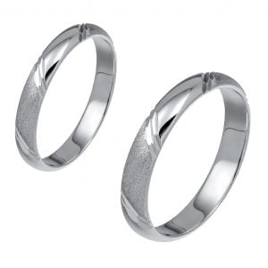 Ζευγάρι Βέρες Γάμου-Αρραβώνα Λευκόχρυσες MLV-343-101073W