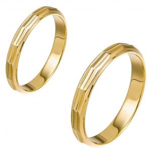 Ζευγάρι Βέρες Γάμου-Αρραβώνα Χρυσές MLV-344-101074Y