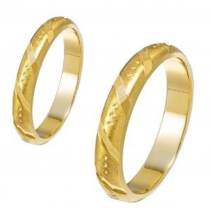 Ζευγάρι Βέρες Γάμου-Αρραβώνα Χρυσές MLV-35-101092Y