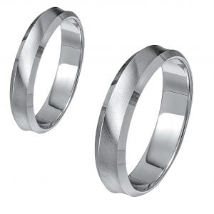 Ζευγάρι Βέρες Γάμου-Αρραβώνα Λευκόχρυσες MLV-353-101069W