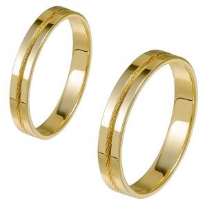 Ζευγάρι Βέρες Γάμου-Αρραβώνα Χρυσές MLV-356-101068Y