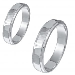 Ζευγάρι Βέρες Γάμου-Αρραβώνα Λευκόχρυσες MLV-357-101070W