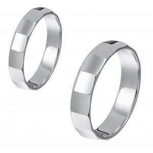 Ζευγάρι Βέρες Γάμου-Αρραβώνα Λευκόχρυσες MLV-366-101071W