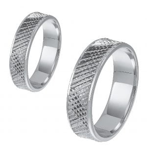 Ζευγάρι Βέρες Γάμου-Αρραβώνα Λευκόχρυσες MLV-37-101094W