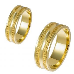 Ζευγάρι Βέρες Γάμου-Αρραβώνα Χρυσές MLV-38-10195Y