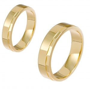 Ζευγάρι Βέρες Γάμου-Αρραβώνα Χρυσές MLV-405-101064Y