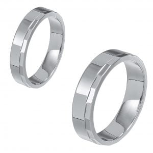 Ζευγάρι Βέρες Γάμου-Αρραβώνα Λευκόχρυσες MLV-405-101064W