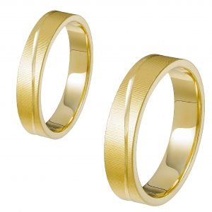 Ζευγάρι Βέρες Γάμου-Αρραβώνα Χρυσές MLV-460-101063Y