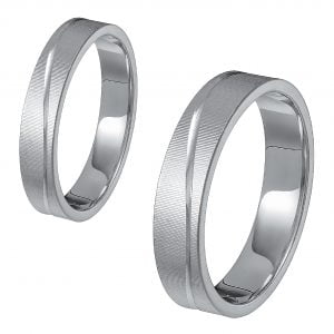 Ζευγάρι Βέρες Γάμου-Αρραβώνα Λευκόχρυσες MLV-460-101063W