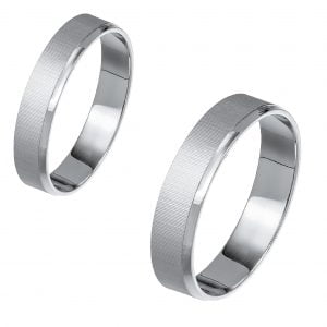 Ζευγάρι Βέρες Γάμου-Αρραβώνα Λευκόχρυσες MLV-463-101066W