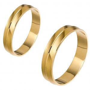 Ζευγάρι Βέρες Γάμου-Αρραβώνα Χρυσές MLV-467-101067Y