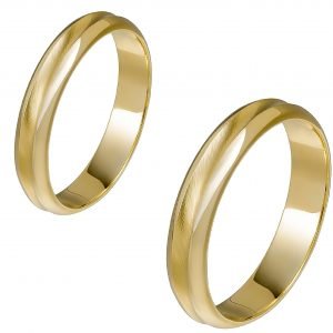 Ζευγάρι Βέρες Γάμου-Αρραβώνα Χρυσές MLV-469-101061Y