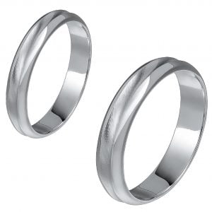 Ζευγάρι Βέρες Γάμου-Αρραβώνα Λευκόχρυσες MLV-469-101061W