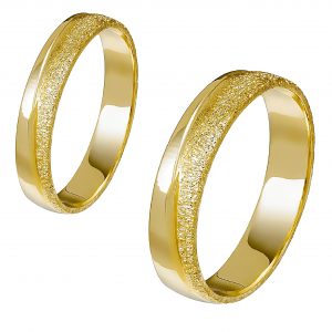 Ζευγάρι Βέρες Γάμου-Αρραβώνα Χρυσές MLV-471-101059Y