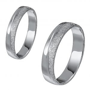 Ζευγάρι Βέρες Γάμου-Αρραβώνα Λευκόχρυσες MLV-471-101059W