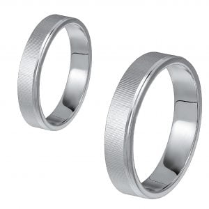 Ζευγάρι Βέρες Γάμου-Αρραβώνα Λευκόχρυσες MLV-473-101062W