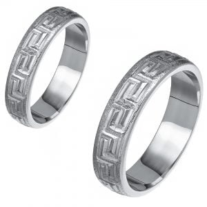 Ζευγάρι Βέρες Γάμου-Αρραβώνα Λευκόχρυσες MLV-476-20119W