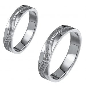 Ζευγάρι Βέρες Γάμου-Αρραβώνα Λευκόχρυσες MLV-478-101060W