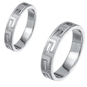 Ζευγάρι Βέρες Γάμου-Αρραβώνα Λευκόχρυσες MLV-484-101054W