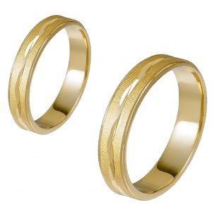 Ζευγάρι Βέρες Γάμου-Αρραβώνα Χρυσές MLV-485-101055Y