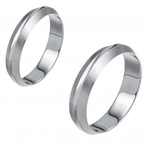 Ζευγάρι Βέρες Γάμου-Αρραβώνα Λευκόχρυσες MLV-486-101056W