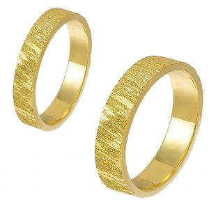 Ζευγάρι Βέρες Γάμου-Αρραβώνα Χρυσές Ζαγρέ MLV-487-101057Y